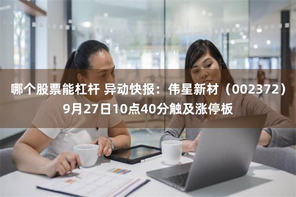 哪个股票能杠杆 异动快报：伟星新材（002372）9月2